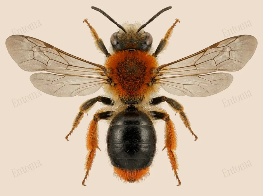 Early mining bee, Andrena haemorrhoa, plate
