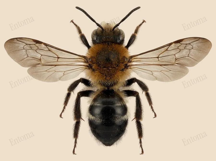 Grey-patched mining bee, Andrena nitida, plate