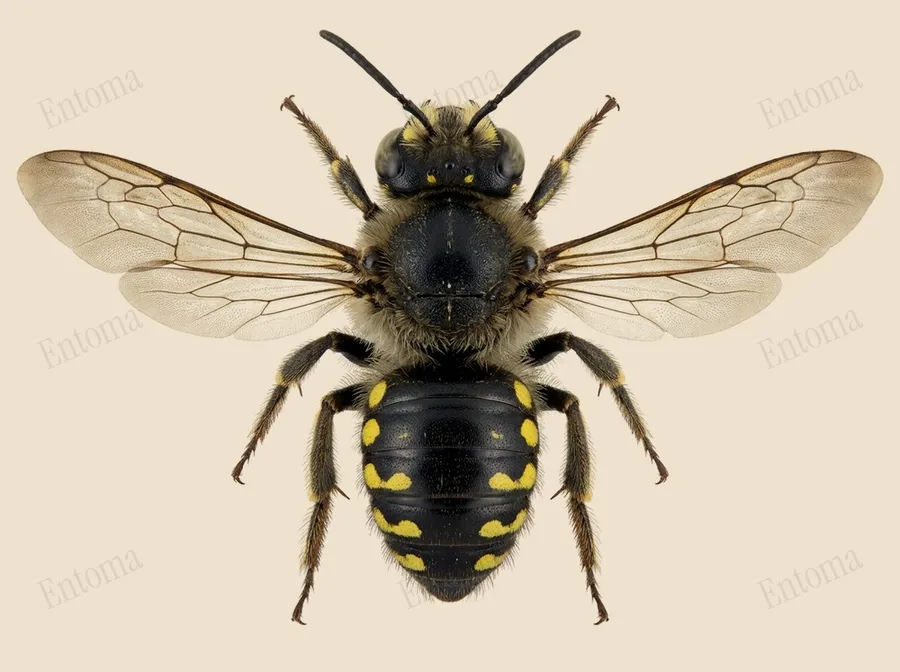 European woolcarder bee, Anthidium manicatum, plate