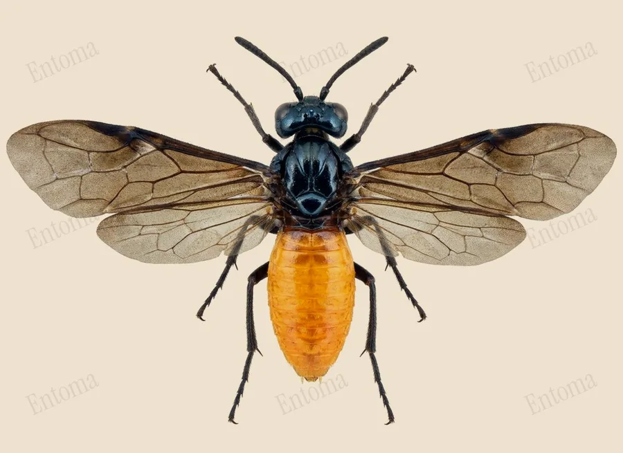 Large rose sawfly, Arge pagana, plate