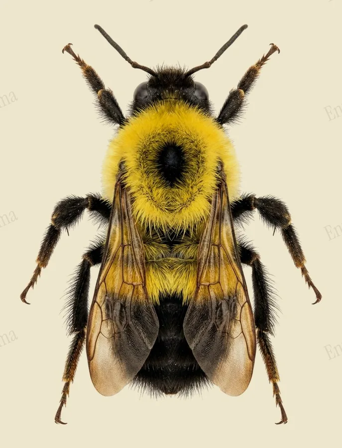 Two-spotted bumble bee, Bombus bimaculatus, plate