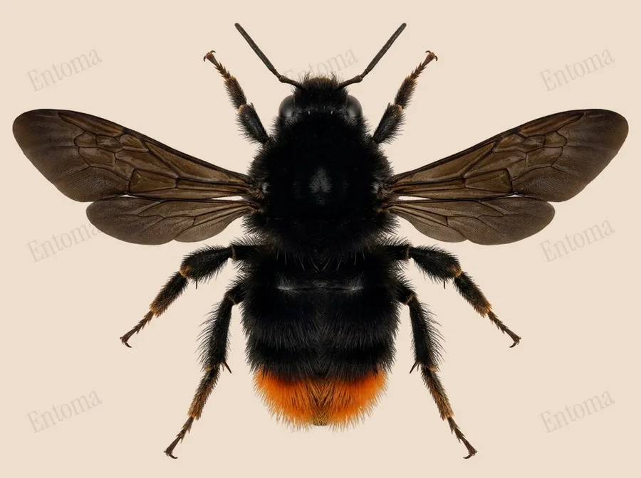 Red-tailed bumble bee, Bombus lapidarius, plate