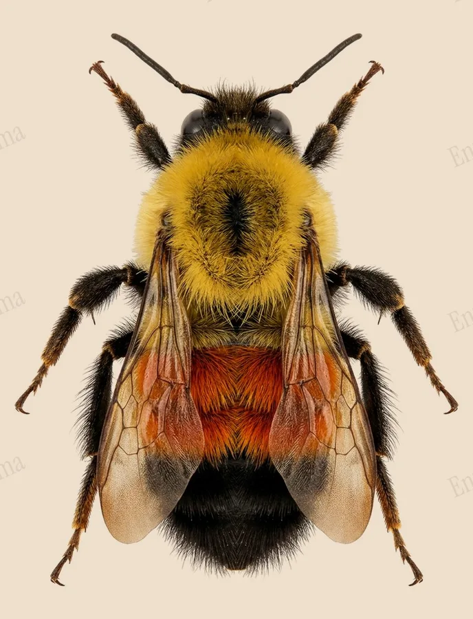 Black-tailed bumble bee, Bombus melanopygus, plate
