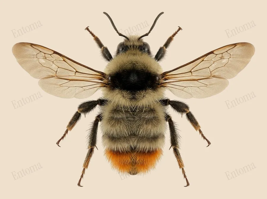 Shrill carder bumble bee, Bombus sylvarum, plate