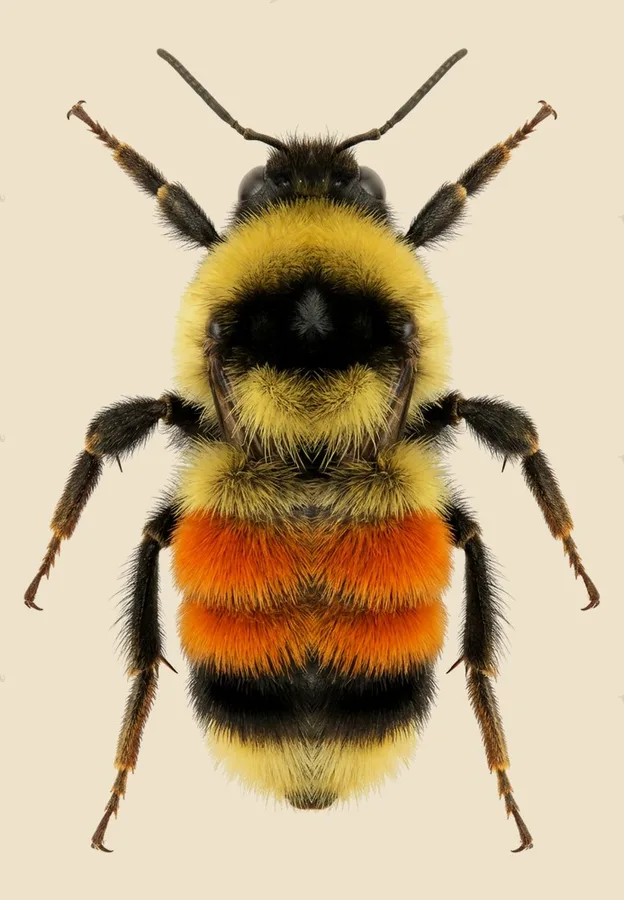Tricolored bumble bee, Bombus ternarius, plate