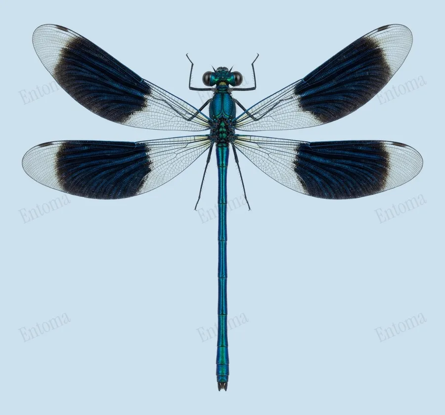 Banded demoiselle, Calopteryx splendens, plate