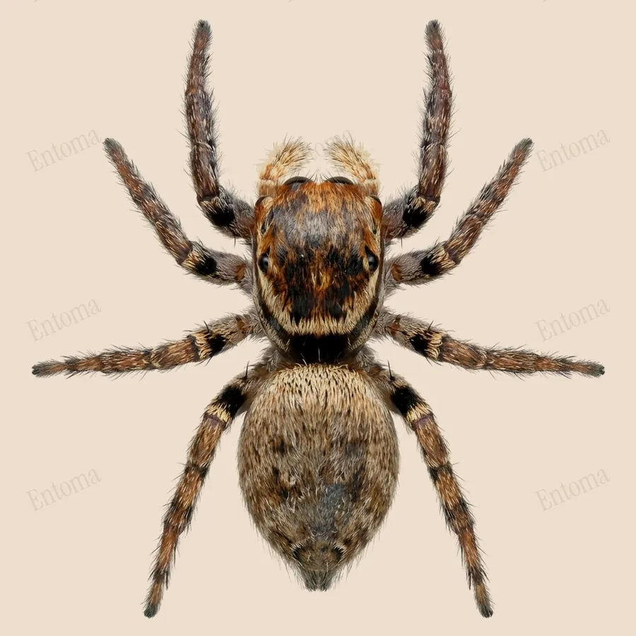 Saltique orangée, Carrhotus xanthogramma, planche