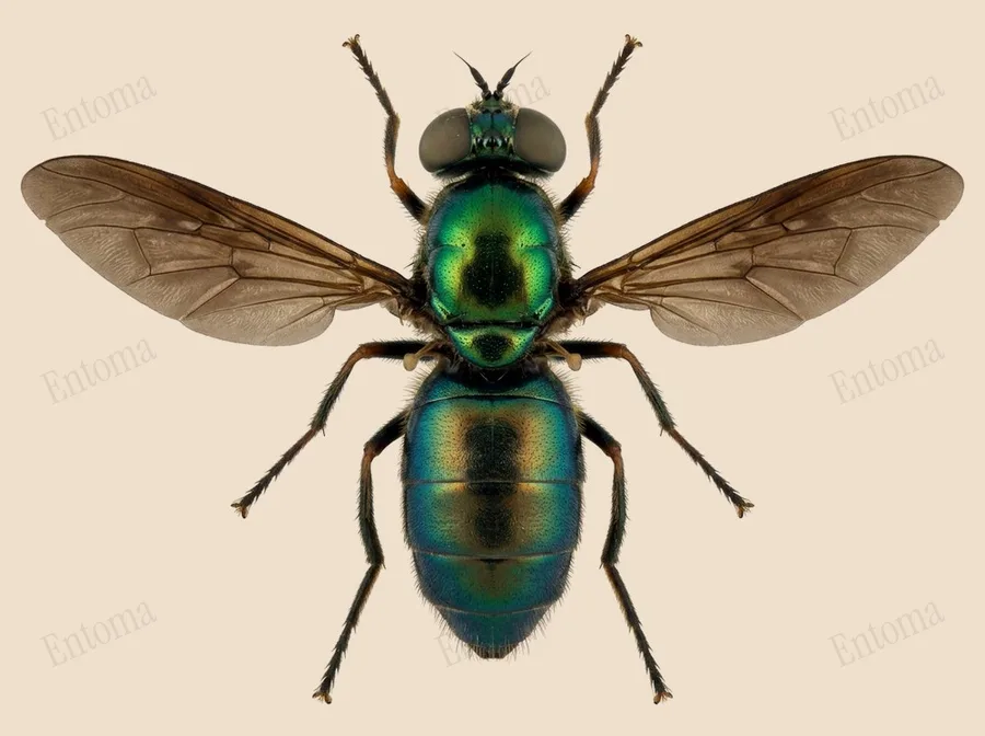 Broad centurion fly, Chloromyia formosa, plate