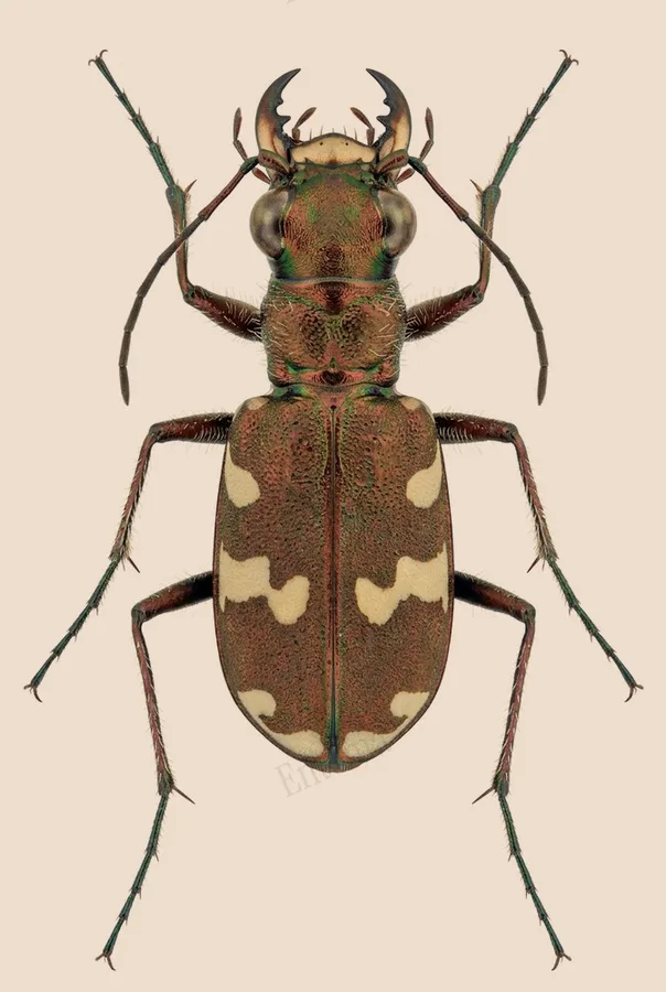 Northern dune tiger beetle, Cicindela hybrida, plate