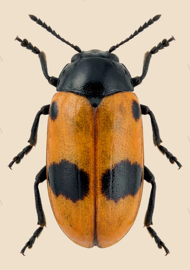 Willow clytra, Clytra laeviuscula, plate