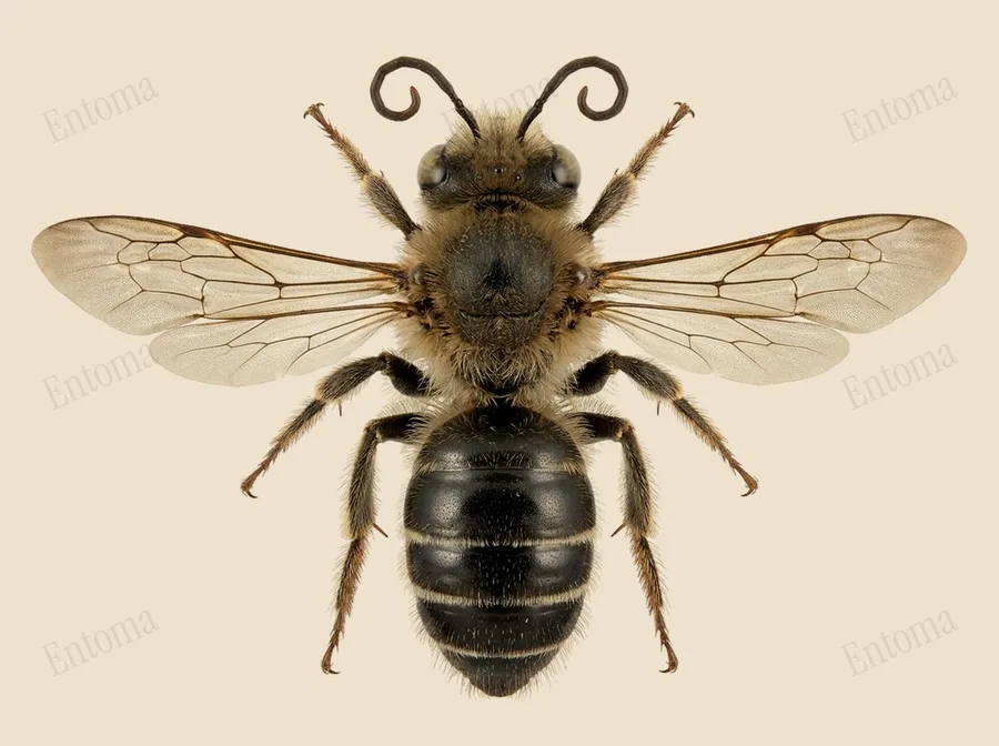 Early cellophane bee, Colletes cunicularius, plate