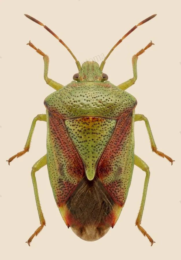 Birch shield bug, Elasmostethus interstinctus, plate