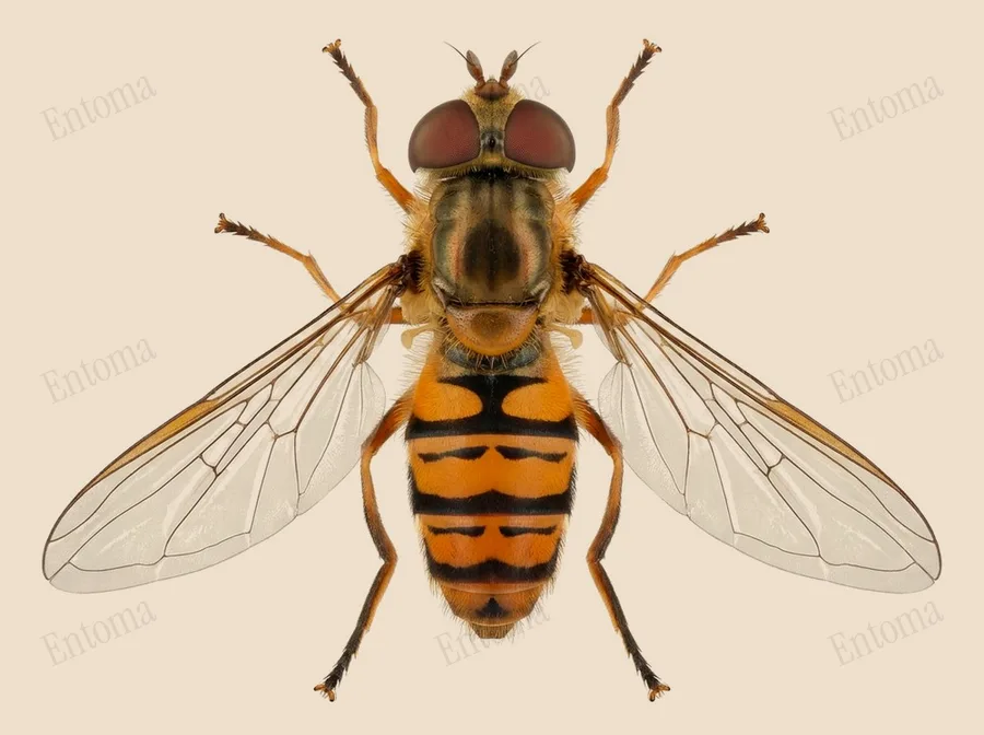 Marmalade hover fly, Episyrphus balteatus, plate