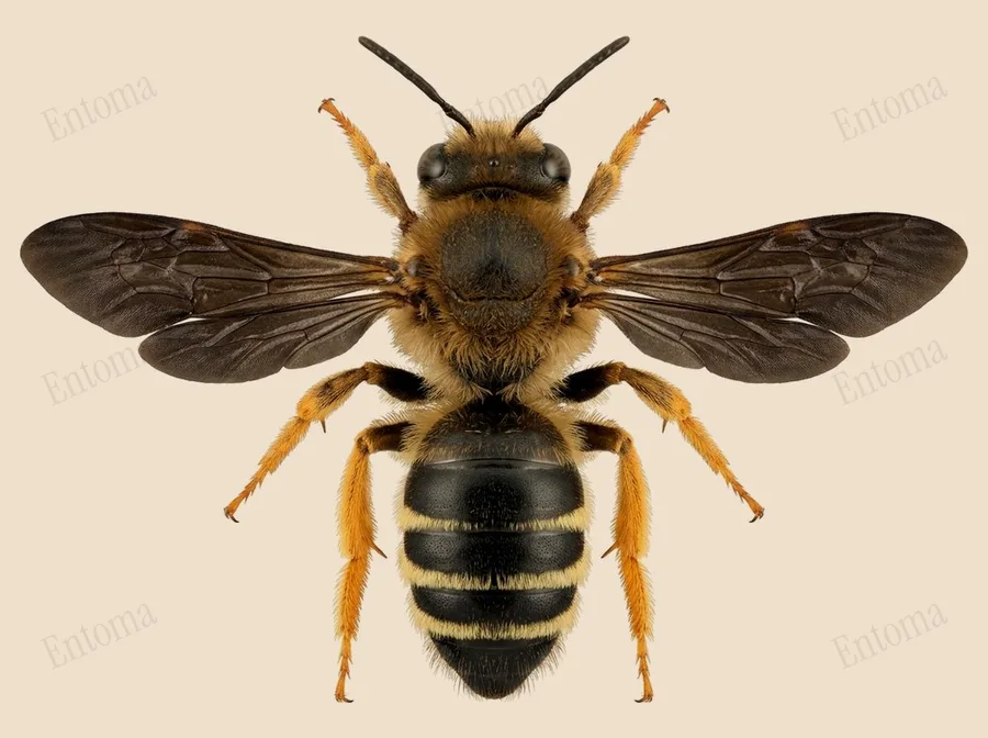 Great banded furrow bee, Halictus scabiosae, plate