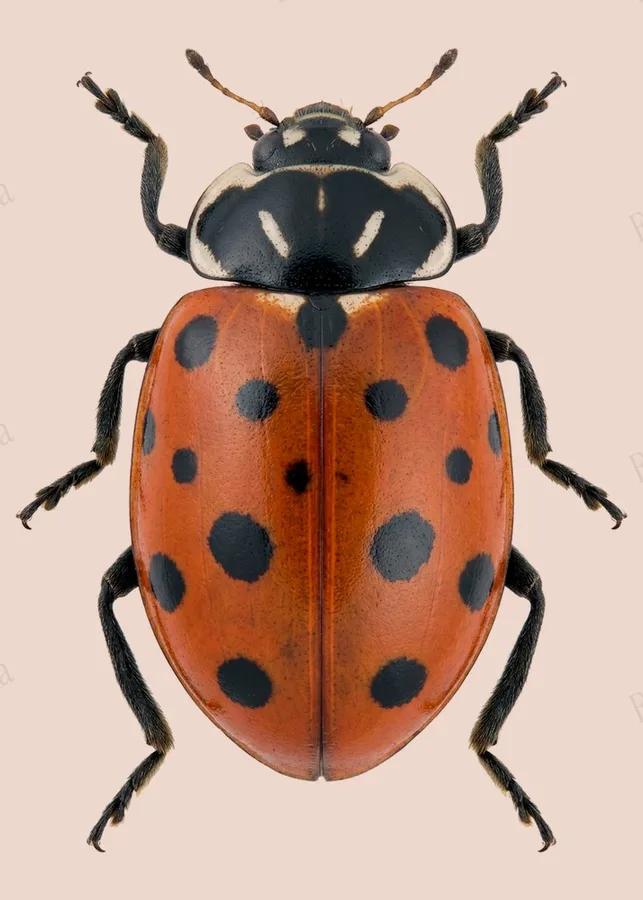 Convergent lady beetle, Hippodamia convergens, plate