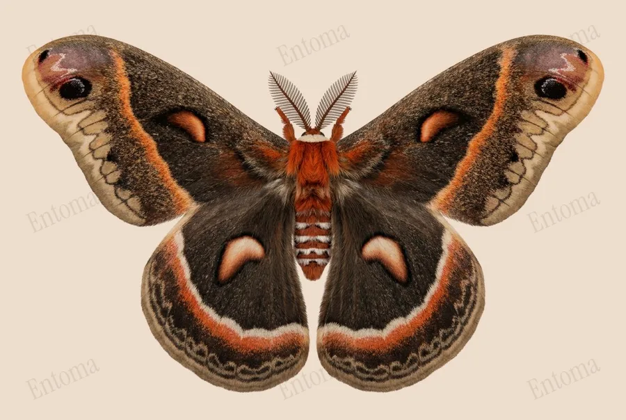 Hyalophora cecropia（Hyalophora cecropia）の図版