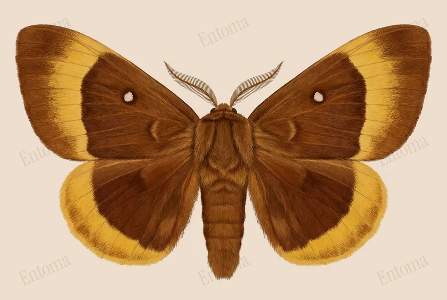 Oak eggar, Lasiocampa quercus, plate