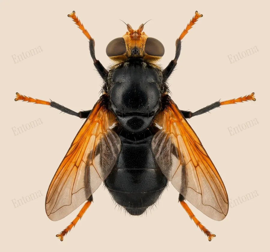 Noon fly, Mesembrina meridiana, plate
