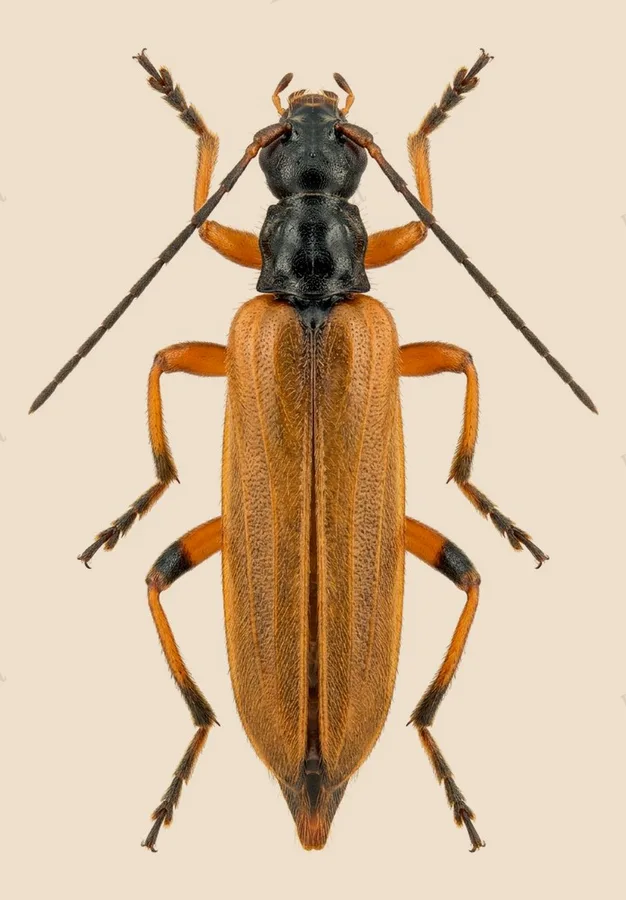 False blister beetle, Oedemera podagrariae, plate