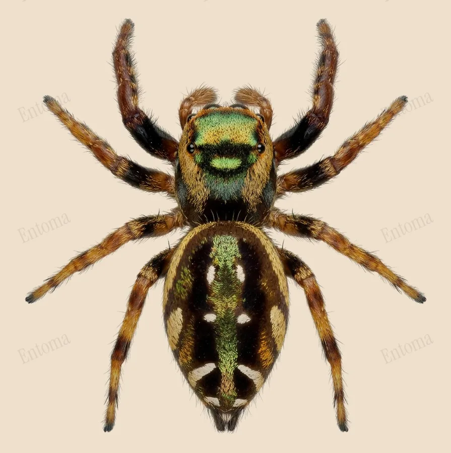 Paraphidippus aurantius, Paraphidippus aurantius, plaat