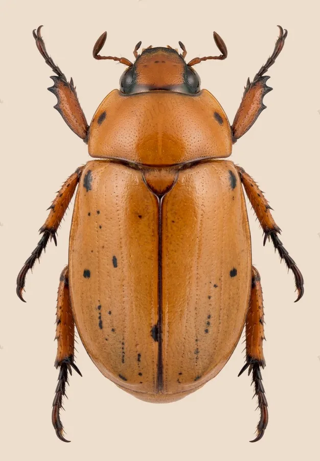 Grapevine beetle, Pelidnota punctata, plate