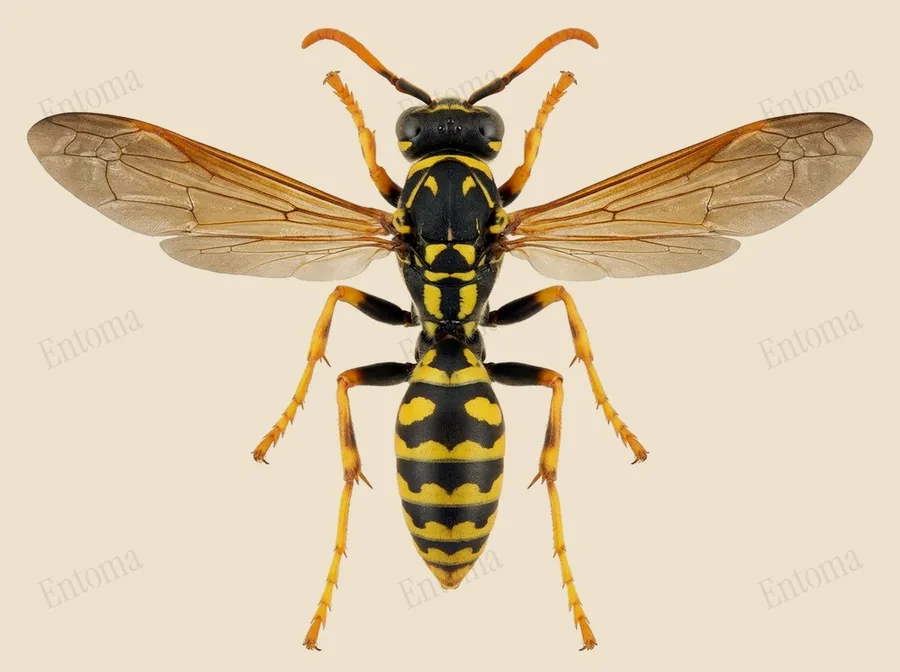 European paper wasp, Polistes dominula, plate