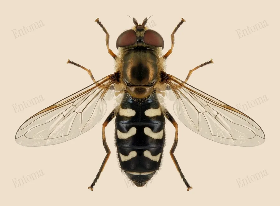 Eurasian smoothwing, Scaeva pyrastri, plate