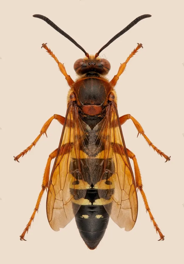 Eastern cicada-killer wasp, Sphecius speciosus, plate