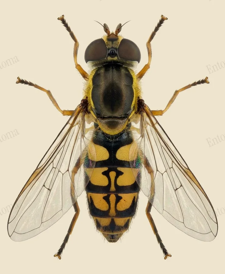 Margined calligrapher, Toxomerus marginatus, plate