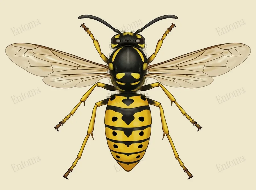 Common European yellowjacket, Vespula vulgaris, plate