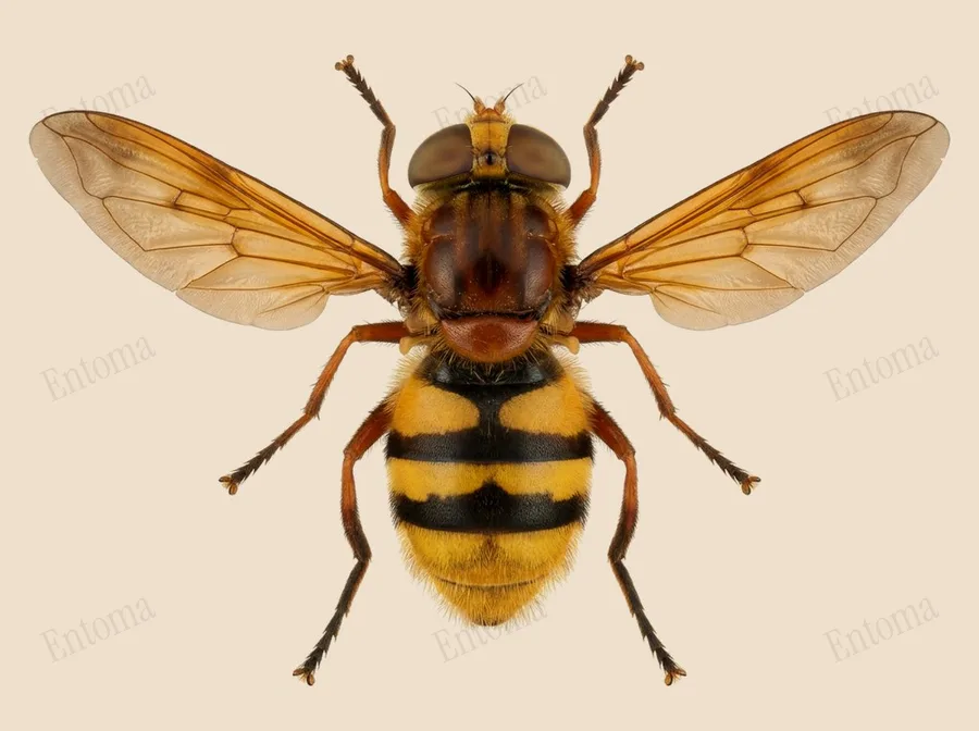 Hornet mimic hover fly, Volucella zonaria, plate