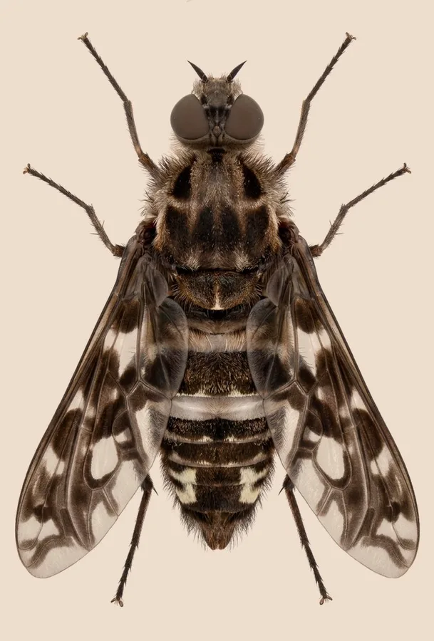 Tiger bee fly, Xenox tigrinus, plate